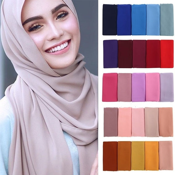 New Women Ladies Long Solid Thin Scarf Muslim Hijab Jersey Stole Pashmina Fashion Shawl Wraps