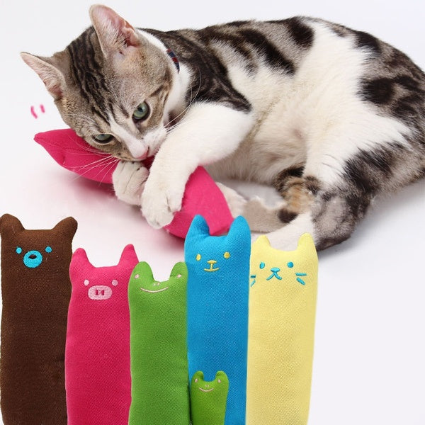 Teeth Grinding Catnip Toys Funny Interactive Plush Cat Toy Pet Kitten Chewing Vocal Toy Claws Thumb Bite Cat mint For Cats