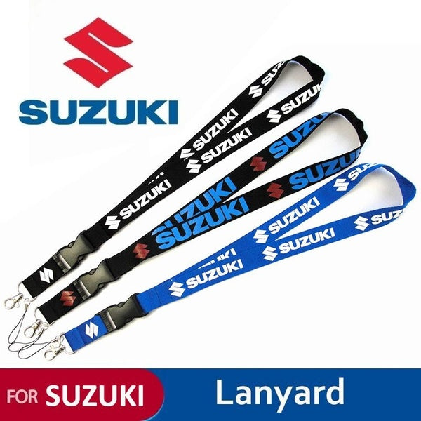 1 porte-cartes avec lanière en polyester avec logo Suzuki pour Suzuki Grand Vitara SX4 Swift Jimny Kizashi Liana Wagon IGNIS ALTO, etc. (2,5 x 55 cm)
