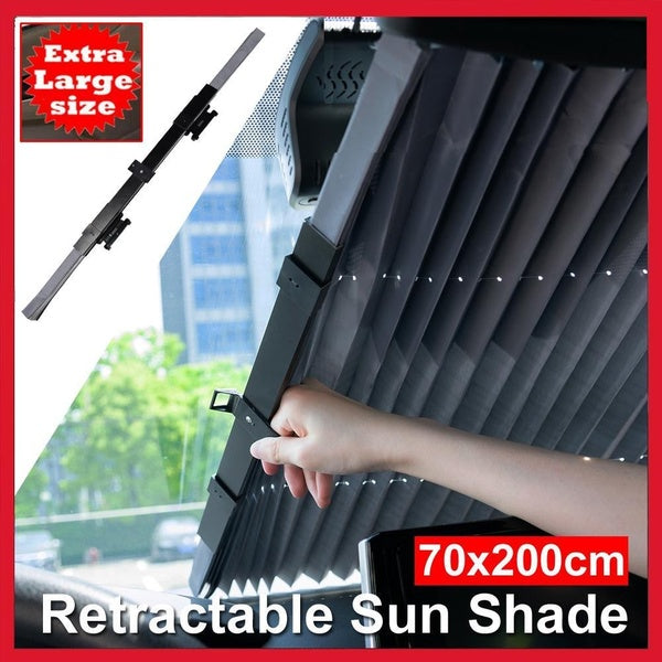 LARGE Car Front Window Sunshade Retractable Windshield Curtain Sun Visor Sun Shade Summer UV Block Sun Protector Rear Windscreen