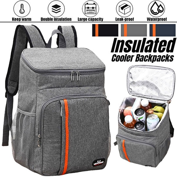 25L - 30 Cans Insulated Cooler Backpack Double Deck Lightweight Leak Proof Backpack Bento Bag Soft Lunch Backpack for Men Women To Work Beach Travel