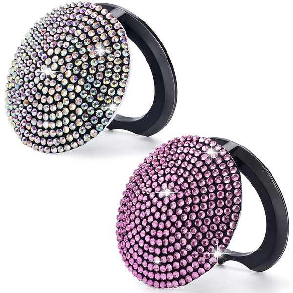 1 PC Bling Car Engine Start Stop Button Cover, Universal Crystal Push Start Button Cover, Anti-Scratch Rhinestone Cover Protector Decal Bling Car Acc