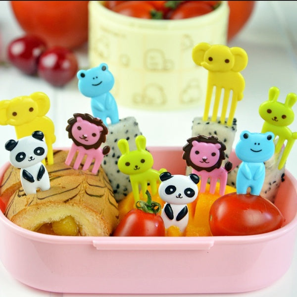 Cute Mini Animal Farm Cartoon Food Picks Children Snack Cake Dessert Food Fruit Forks Lunch Bento Accessories Party Decor Matron Inn