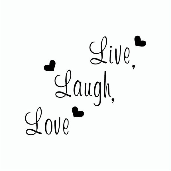 New Hot Simple English Live Laugh Love Vinyl Wall Sticker Creative Text Vinyl Wall Decal for Bedroom Living Room Home Decor(44.7x27.2cm)
