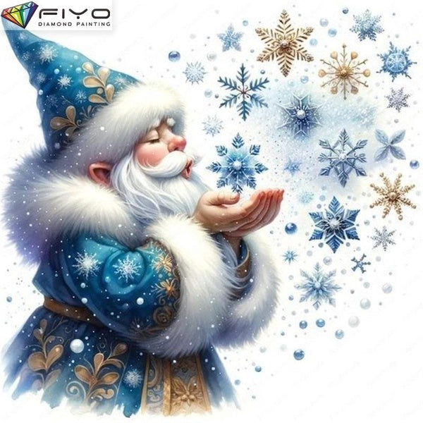FIYO Santa Claus Gnome DIY 5D Diamond Painting Full Drill with Number Kits Home and Kitchen Fashion Mosaic Diamond Painting Canvas Wall Decoration Gi