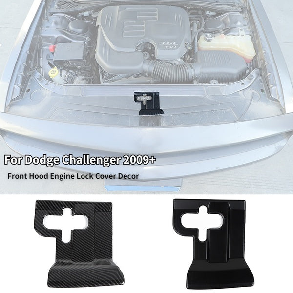 For Dodge Challenger 2009 2010 2011 Up Front Hood Engine Lock Cover Decor Protector Decal ABS Accessories