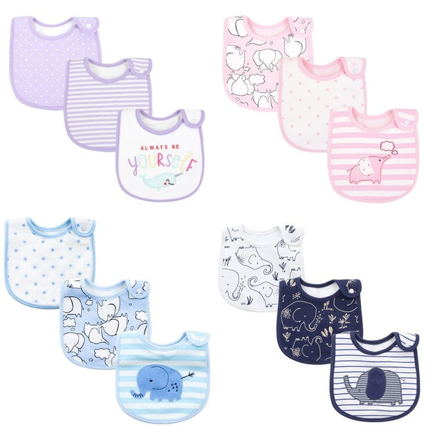 3pcs Organic Cotton Newborn Baby Bandana Bibs Baby Scarf Muslin Burp Cloth Infant Boys Girls Toddler Winter Scarf Waterproof Saliva Feeding Apron