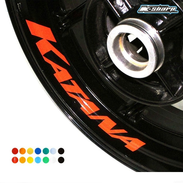 8 X CUSTOM INNER RIM DECALS WHEEL Reflective STICKERS STRIPES FIT SUZUKI KATANA