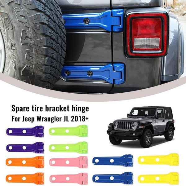For Jeep Wrangler JL 2018-2023 Tailgate Hinge Cover Trim Spare Tire Bracket Hinge Decoration Shell ABS
