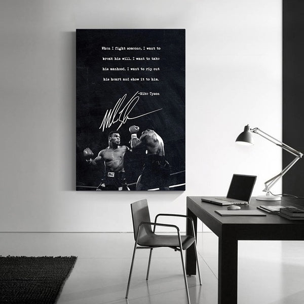 Classic Boxing Legends Boxing Mike Tyson Quotes Canvas Painting Poster and Print Wall Art Pictures Room Home Decor (no Frame)