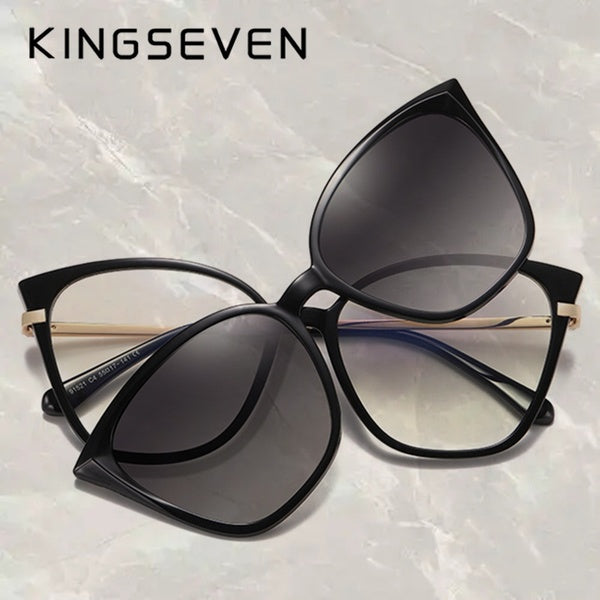 KINGSEVEN Cat Eye Anti-Blue-ray Lunettes Pour Femmes Magnétique Rétro Lunettes Cadre UV Blocage Lunettes 9586
