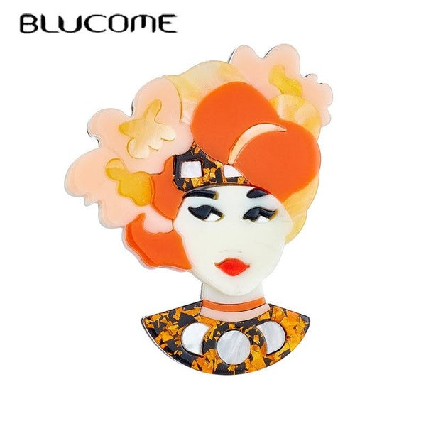 Blucome Lady Brooches Women's Stylish Acrylic Material Badge Newly Arrived Christmas Party Gifts Pins Accessories Jewelry Matron Inn