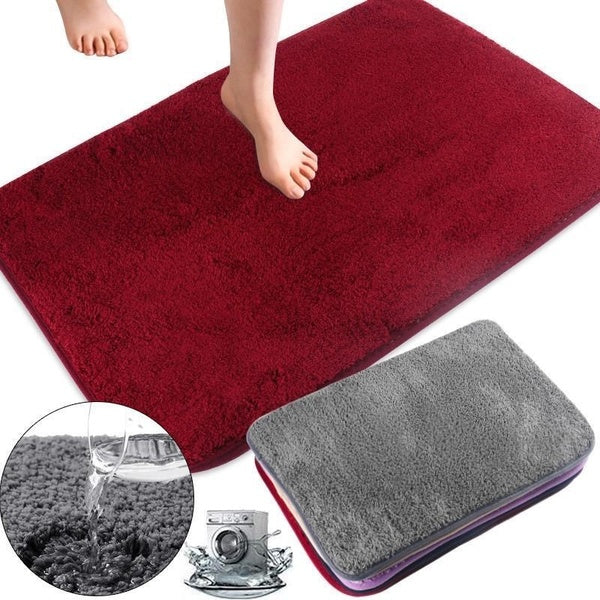 Bath Mat for Bathroom Rug Water Absorbent Soft Microfiber Shaggy Bathroom Mat Machine Washable Dry Non Slip Bath Rug for Bathroom Floor, Tub and Show