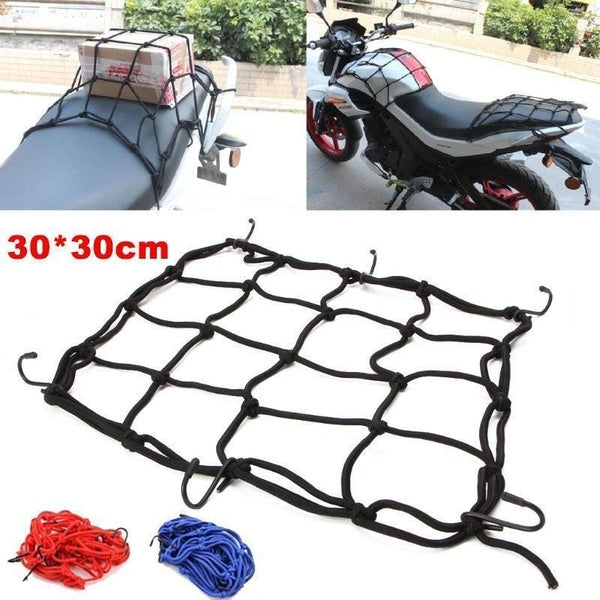 New Black Motorcycle Luggage Net Bike 6 Hooks Hold Down Fuel Tank Luggage Mesh Web Styling High Quality moto adjustable Cargo Net