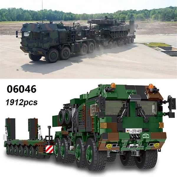 Xingbao High Quality Military Series Germany MAN HX-81 Tank Transport Truck 1:30 Oversized Model Assemble Building Blocks Set Intellectual Toys For K