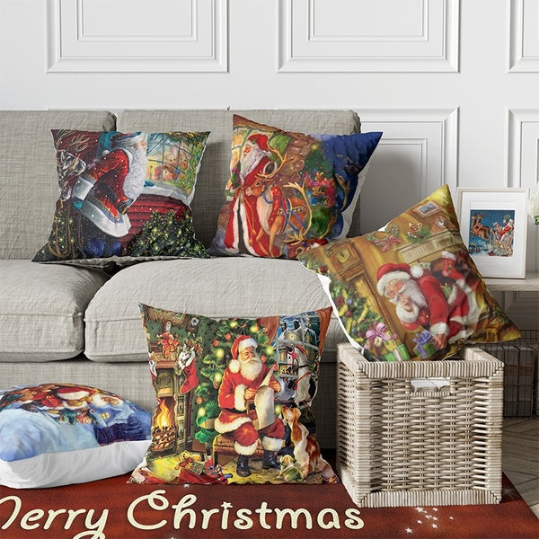 45*45cm Square Santa Pillowcase Christmas Pillowcase Christmas Sofa Pillowcase (45cm*45cm)
