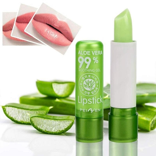 3Pcs-Sets Moisture Lip Balm Long-Lasting Natural Aloe Vera Lipstick Color Mood Changing Long Lasting Moisturizing Lipstick Anti Aging