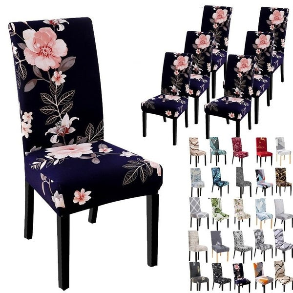 1pc Printed Chair Cover Spandex Elastic Dining Room Chair Slipcover Removable Washable Protector Chair Covers for Hotel,kitchen,Ceremony,Banquet Wedd