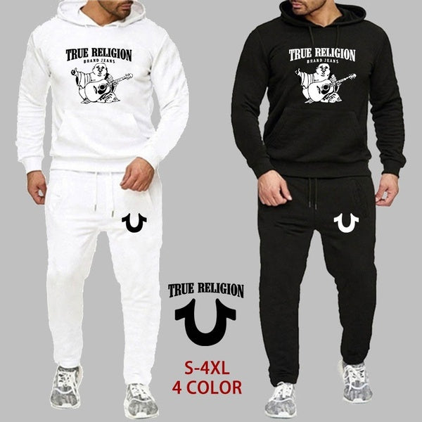 2021 New Fashion Brand Mens Tracksuit Set Hoodie + Pants Pullover Mens Sportswear Set Jogging Suit