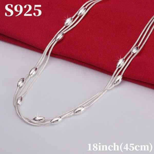 925 Sterling Silver Charms Beads Necklace for Women Luxury Fashion Party Wedding Accessories Jewelry Christmas Gifts