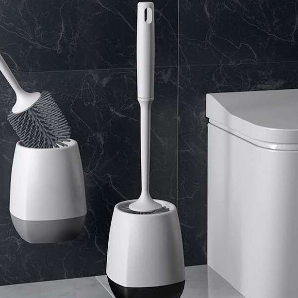 1SET Silicone TPR Toilet Brush and Holder Quick Drain Cleaning Brush Tools for Toilet Household WC Bathroom Accessories Sets OK 1141