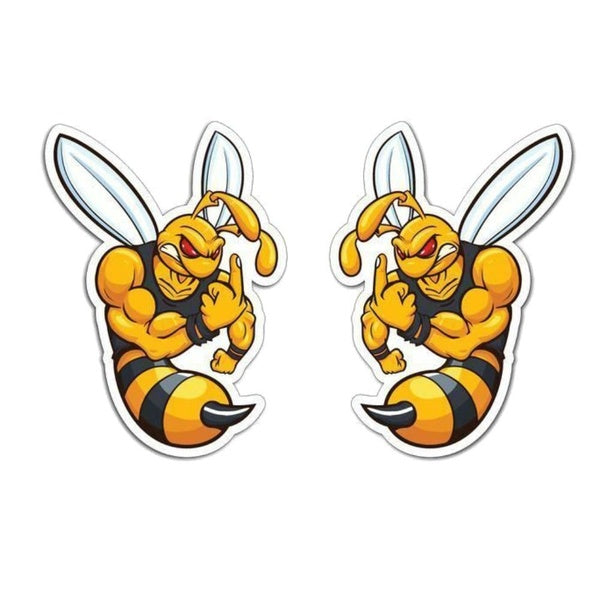 Angry Wasp Finger Sticker - Decal - Vinyl Car Window Laptop Bee Motorcycle Bike