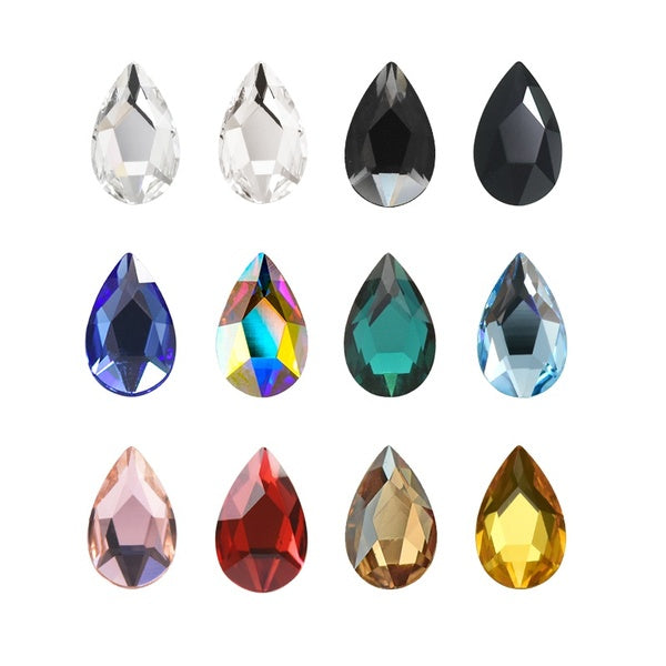 20PCS AB Mix Colors Tips Nail Rhinestones flat Pixie crystal Drop diamonds 3D Manicure Nail Art Decoration Charms Jewelry