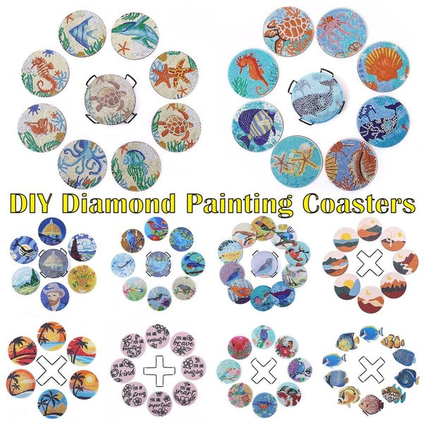 10 Style DIY Diamond Painting Wooden Crafts Restaurant Coasters Home Decor Gift @#A04