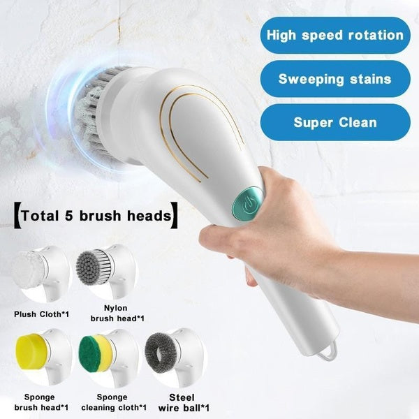Waterproof Electric Spin Scrubber Electric Cleaning Brush Cordless Power Scrubber Household Gadgets Durable Handheld Power Brushes For Bathroom Batht