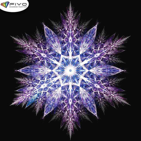 FIYO Purple Snowflakes Diamond Painting Kits For Adults DIY 5D Diamond Mosaic Diamond Painting Home and Kitchen Fashion Canvas Pictures Wall Decorati