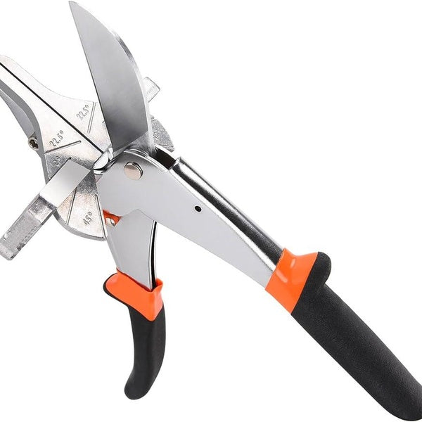 Sharp Trunking Miter Shear Cutter for Angular Cutting of Molding and Trim at 22.5 to 135 Degree, Angle Scissor Hand Tools for Cutting Shoe Mold, Soft