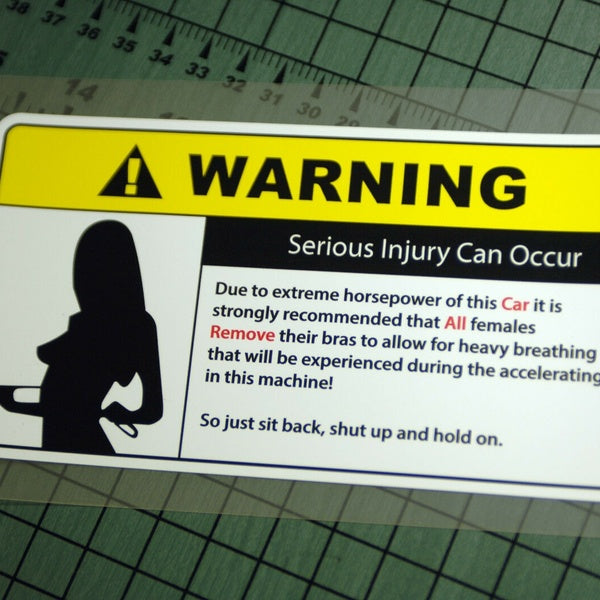 REMOVE CLOTHING WARNING Sticker Decal Vinyl JDM Euro Drift Lowered