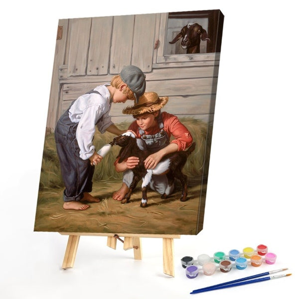 Paint By Numbers - Kids FIYO Diy Oil Paint by Numbers Kits for Adults and Kids Beginner on Canvas Fashion Oil Painting Wall Art for Gift( No Frame )