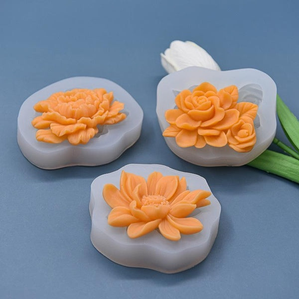 KUXSE 3D Flower Silicone Mold Soap Molds Wedding Fondant Cake Decorating Tools Sugarcraft Chocolate Clay Candy Gumpaste Molds Kitchen Baking Tool