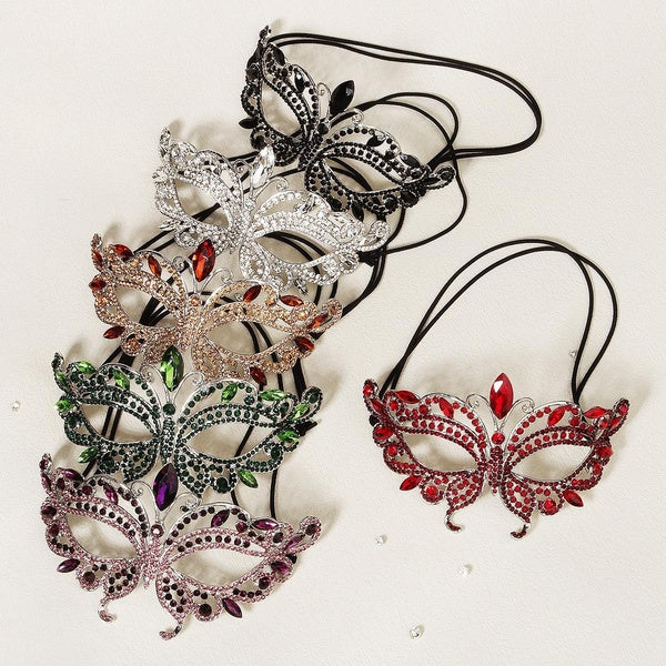 Mutil Color Luxury Halloween Princess Crystal Diamante Eye Face Mask, European and American Wedding Party Dance Mask