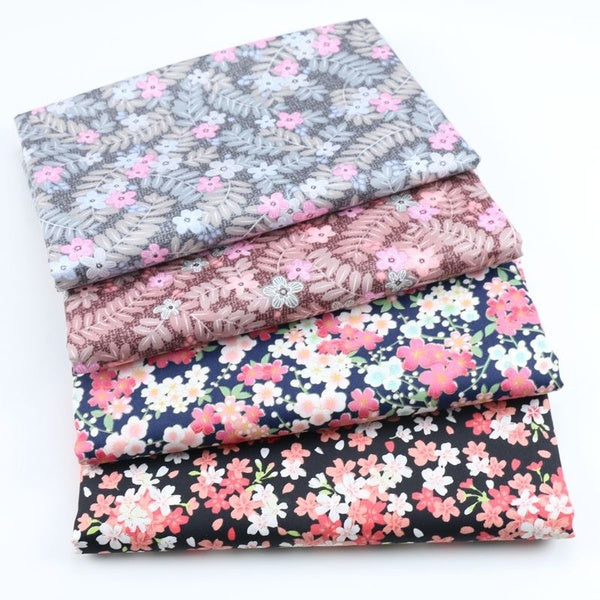 4 Pcs-lots 50CM*20CM Japanese Style Small Floral Printed Cloth Cotton Fabric Kindergarten Baby Quilt Sleeping Bag Handmade DIY Cotton Fabric