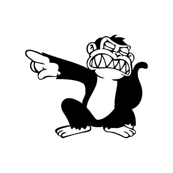 Evil Monkey Vinyl Car Sticker Cartoon Animal Funny Car Decal for Car Window Body Decoration