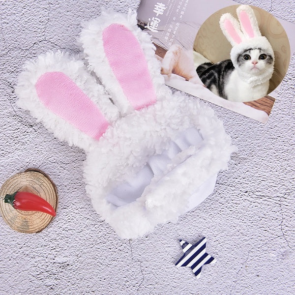 Cat Bunny Rabbit Ears Hat Pet Cat Cosplay Costumes For Cat Small Dogs Kitten Party Costume