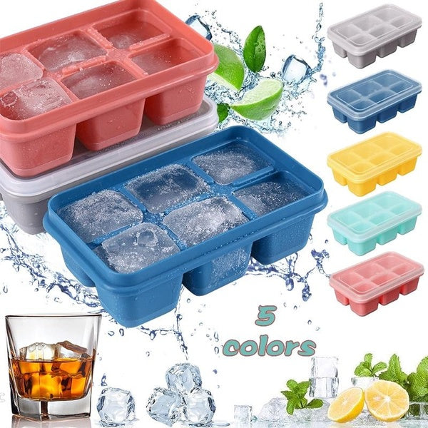 1-2-3 PCS Ice Cube Tray For Freezer, Reusable Ice Cube Tray With Lid, Stackable Ice Cube Tray For Freezer, Suitable For Cocktails, Whisky, Juice, Cof