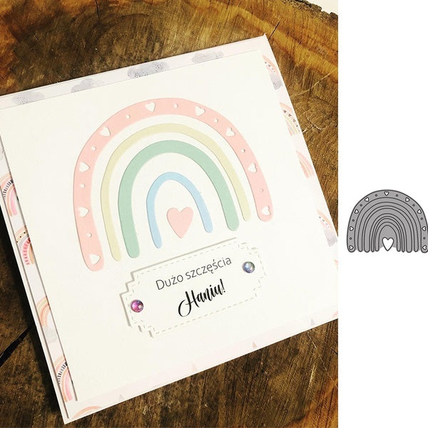 Rainbow Heart Metal Cutting Dies for DIY Scrapbooking Album Embossing Paper Cards Decorative Crafts