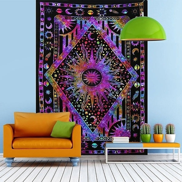 Bedroom Dorm Decor Hippie Psychedelic Tapestry Fashion Wall Hanging Bohemian Tapestry Beach Shawl Bedroom Living Room Home Decor