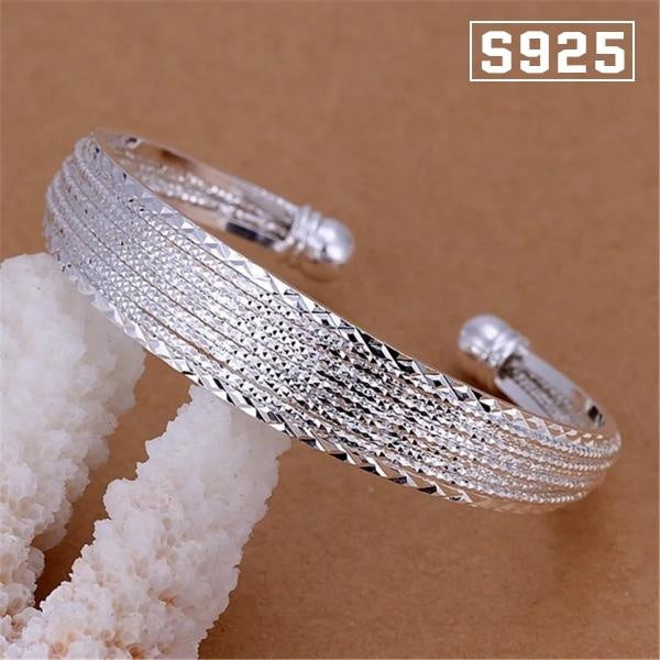 925 Sterling Silver Luxury Lucky Chain Bracelets Bangles Cuff Jewelry for Women Fashion Party Wedding Charms Jewelry Adjustable