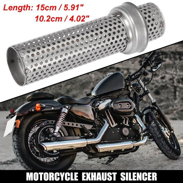 51mm Universal Motorcycle Exhaust Silencer Exhaust Insert Muffler Pipe Baffle Silver Tone