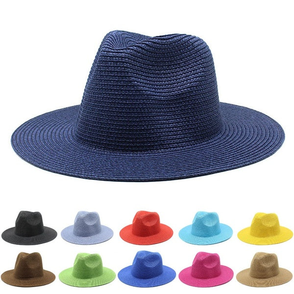 Women Hats Soft Straw Fedora Hat Candy colors Panama Caps Derby Trilby Hat Summer Straw Sun Hats Lady Cap Female Bowler