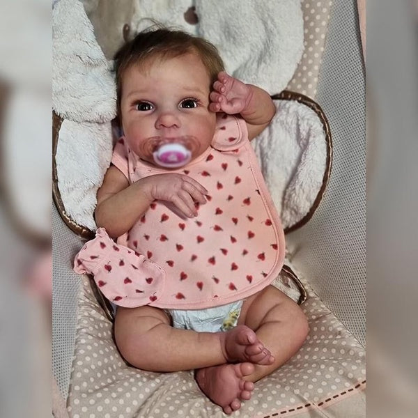 49cm Handmade Girl Dolls Lovely Lifelike Dolls Child of Vinyl Silicone Doll with Cotton Body for Children's Birthday Christmas