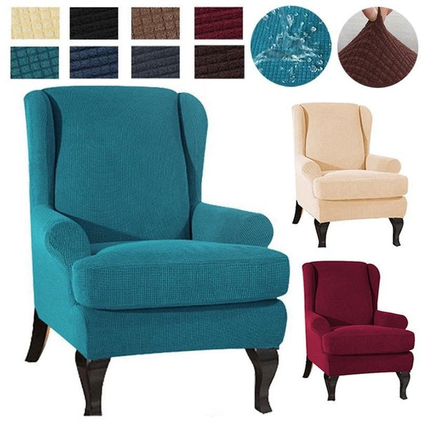 1Set Waterproof Wingback Chair Cover Stretch Sofa Cover Armchair Sofa Cover Protection Cover Recliner Furniture Protection Cover