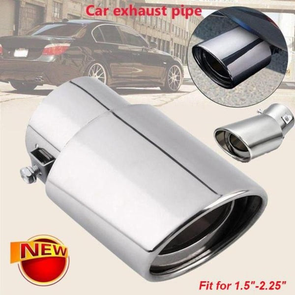 1.5" - 2.25" Universal Stainless Steel Chrome Car Tail Rear Straight-Curved Exhaust Pipe Tail Muffler Pipe Tip Accessories