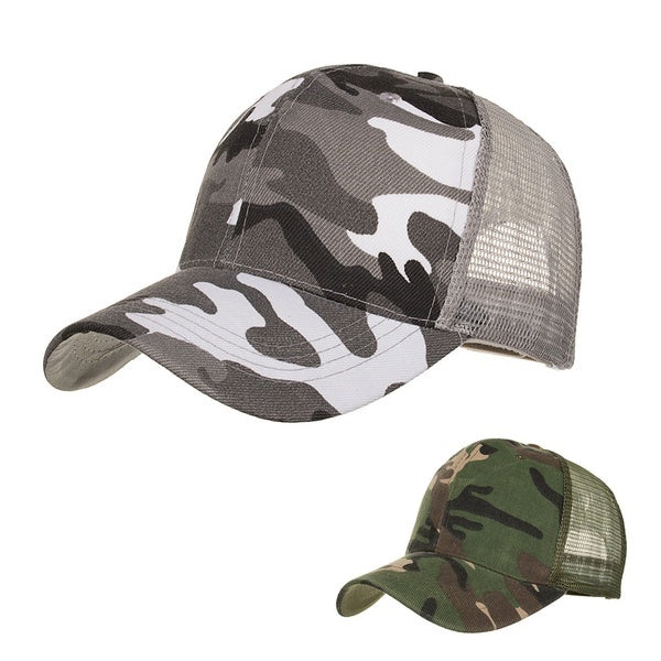 Hot Sale Men's Camouflage Sports Cap Summer Military Mesh Trucker Caps Adult Curved Visor Baseball Hats
