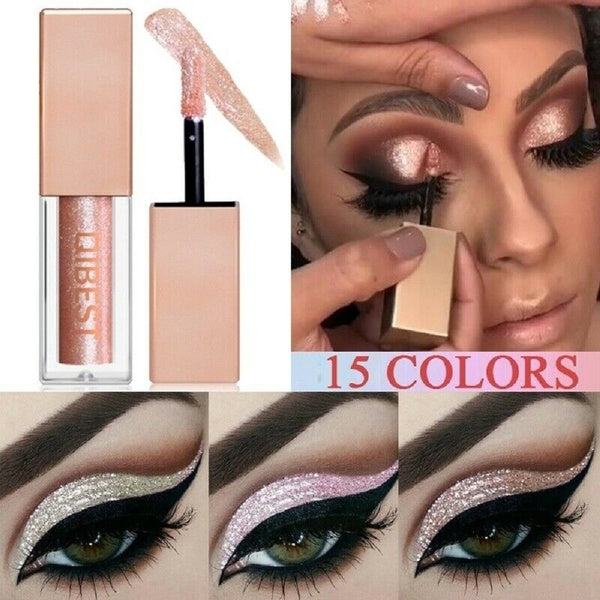Professional Makeup15 Color Shiny Eyeshadow Glitter Liquid Eye Shadow Metallic Long Lasting Shimmer Pigmented Cosmetic