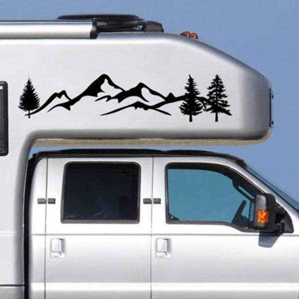 100x20cm Sticker Graphics Decal Snowy Mountain Range For Camper Van Motorhome Car Caravan